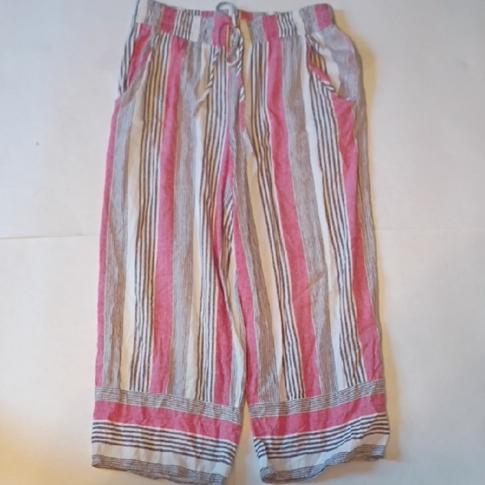 BeBop Pink and Gray Striped Pants